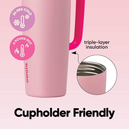 Owala SmoothSip Slider Travel Mug - Insulated Stainless Steel, 100% Leak Proof, 12oz, BPA Free | Pucker Up Design