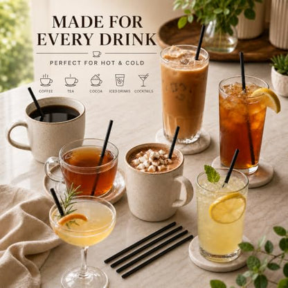 KORCCI Disposable Coffee Stir Sticks 300 Count – Starter Pack, 5 Inch Food-Grade Plastic Drink Stirrers