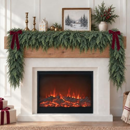 6Ft Real Touch Cedar Garland - Full Artificial Green Christmas Decor