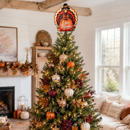 Thanksgiving Turkey Tree Topper with Spring Base - Metal, 11.8 Inches