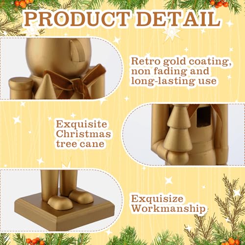 Neutral Christmas Nutcracker Figures 10" & 15" - Wooden Holiday Decor Set