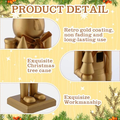 Neutral Christmas Nutcracker Figures 10" & 15" - Wooden Holiday Decor Set