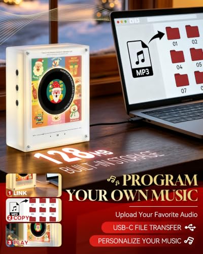 Halloween Style Magnetic Mini Vinyl Music Player for Fridges - Christmas Edition