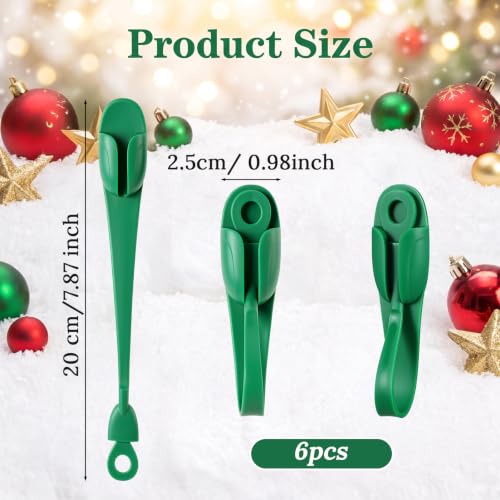 6 Pcs Christmas Garland Hangers for Mantle No Drill Silicone Hooks - Indoor Outdoor