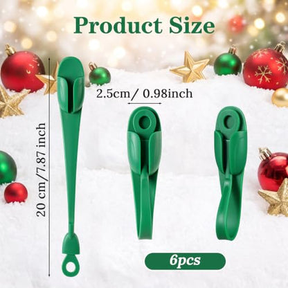 6 Pcs Christmas Garland Hangers for Mantle No Drill Silicone Hooks - Indoor Outdoor