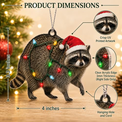 Raccoon Ornament - Raccoon 08 - Funny Christmas Tree Decoration