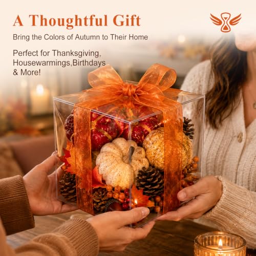 Artificial Fall Pumpkins & Decor Set for Halloween Thanksgiving Home