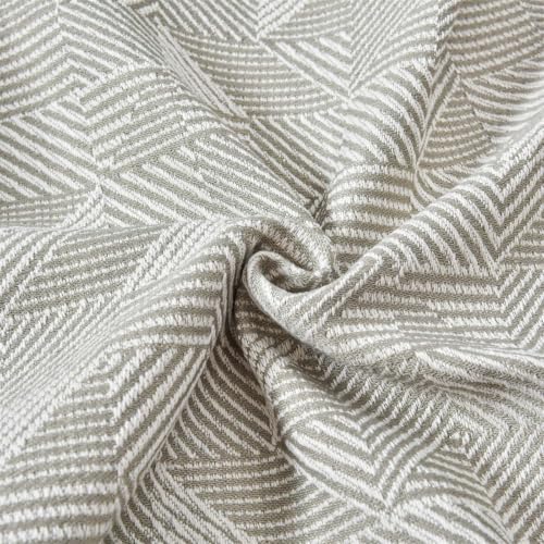 Gray Polyester Striped Bed Runner & Cushion Set 18x83in for Sofa Bedroom Hotel