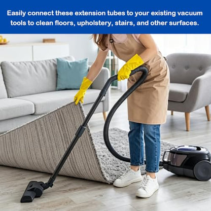 2-Pack Vacuum Extension Wands 1-1/4 Inch Fitting - 32mm Heavy Duty Lengthen