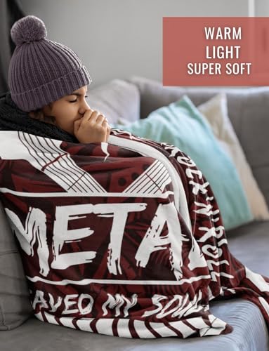 Heavy Metal Gift Throw Blanket 50x65 - Soft Flannel Gift for Rock Fans