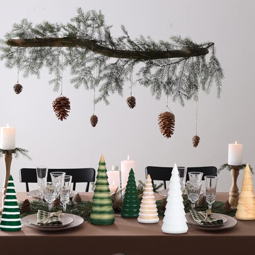 Colorful Farmhouse Wooden Christmas Trees - 6 Pcs Rustic Holiday Decor