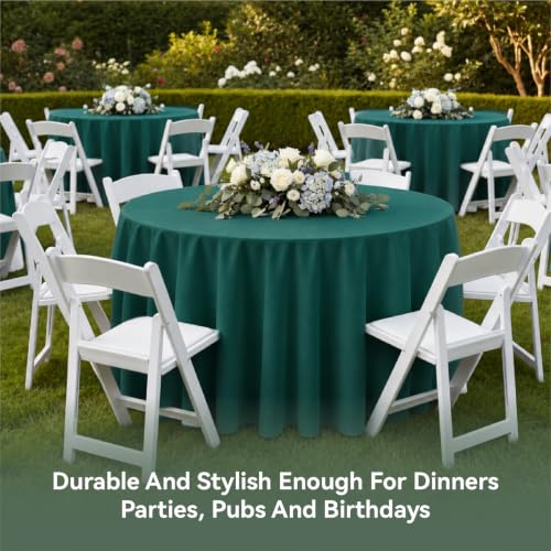 VidaFete 10 Pack 120-Inch Green Round Polyester Tablecloth - Classic Series