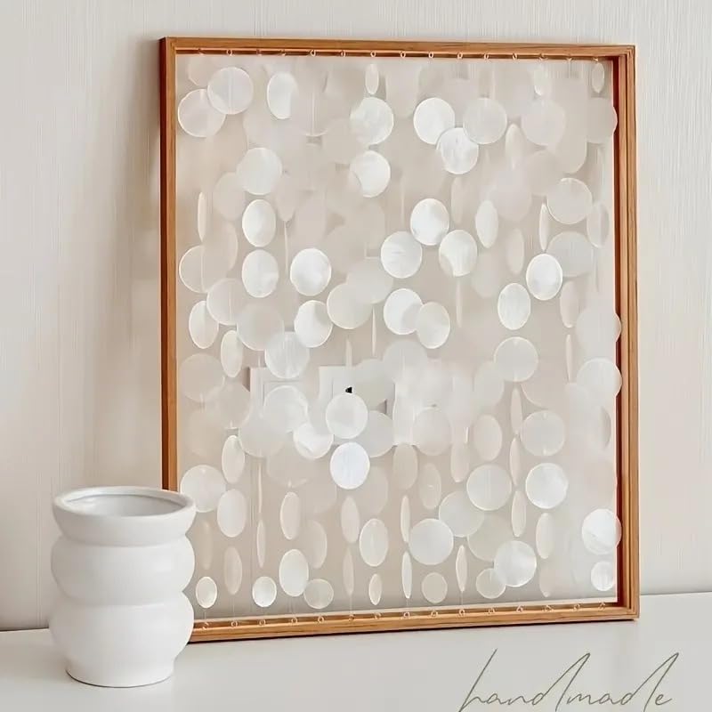 100 Pcs Natural Capiz Shell Discs with 2 Pre-Drilled Holes - 0.4cm Diameter