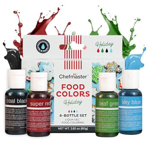 Food Coloring Gel Kit - 4 Vibrant Holiday Colors for Baking & Desserts