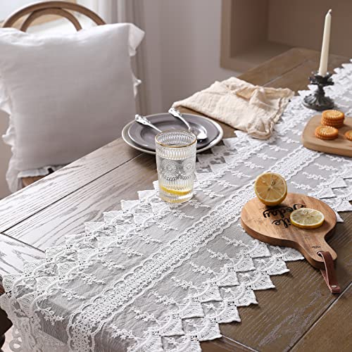 Lolita Lace Cotton Table Runner 16x71 Inches Vintage Design - Patdrea