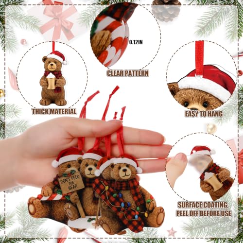 Syhood 24 Pcs Bear Christmas Tree Ornaments Decorations - Brown Bear Variant