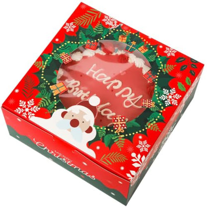 Christmas 10x10x5 Cake Box with Window - 18 Sets, Santa Cake Boards, 10 Inch Containers - Variation of THIS listing