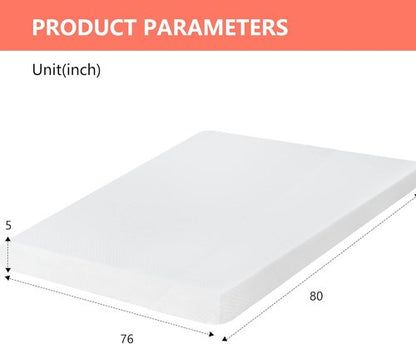 FDW 5-Inch King Mattress - Medium Firm Gel Memory Foam | CertiPUR-US Certified | Pressure Relief & Cooling