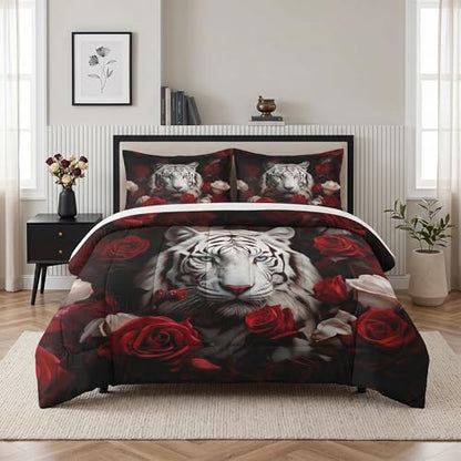 WeCozy Twin Comforter Set Multi 6 / White Tiger Bedding All Season