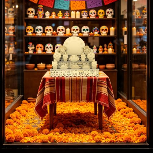Dia De Los Muertos 3-Tier Wooden Altar Shadow Box - Festive Mexican Folk Art Decor