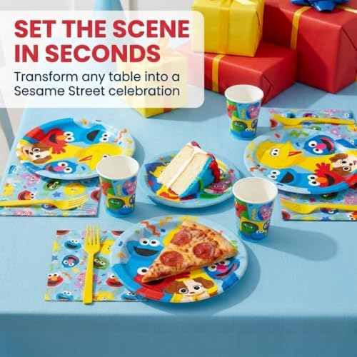 Sesame Street Party Decorations Tableware Set - Elmo Birthday Supplies