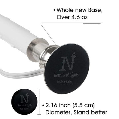 Daily Timer Window Candle 8/16 Hr Heavy Base Nickel Finish, UL Listed, 4 Pack with 2 Extra Bulbs (Brush Nickel, 4) - New Ideal Lights