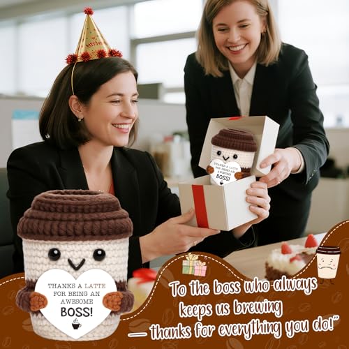 Boss Crochet Coffee Mug - Boss Day Gifts for Women Men Christmas