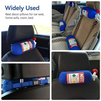 Car Neck Pillow, NOS Bottle Design Plush Car Headrest Pillow Neck Support Pillow for Car Seat, Office Chair, Travel, 11 x 4.7in (1)