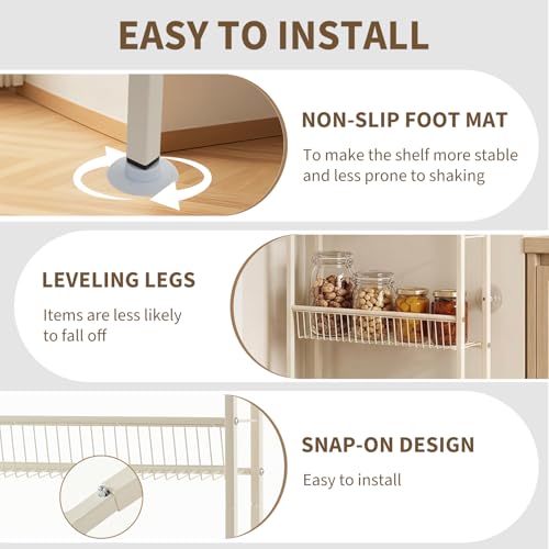 White 5-Tier Behind Door Narrow Bathroom Shelf Space Organizer