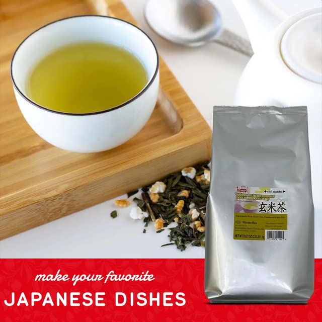 Shirakiku Iri Gennmaicha Green Loose Tea Leaf | Japanese Matcha Green Tea with Brown Roasted Rice | Easy to prepare & Prefect for Traditional Japanese Teas, 2.2 Pounds (30 Serving)