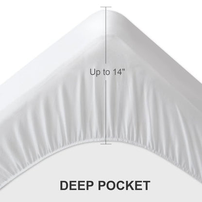 Mattress Protector Waterproof Twin Size for Kid, Soft & Cooling Twin Mattress Pad Cover Quilted for Single Bed Fitted with Deep Pocket up to 14" Depth