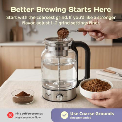 Electric Coffee Percolator with Glass Pot and Stainless Steel Filter - 11 Cups