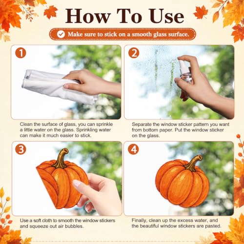 Large Fall Gnome Window Clings Halloween Thanksgiving Decor Set