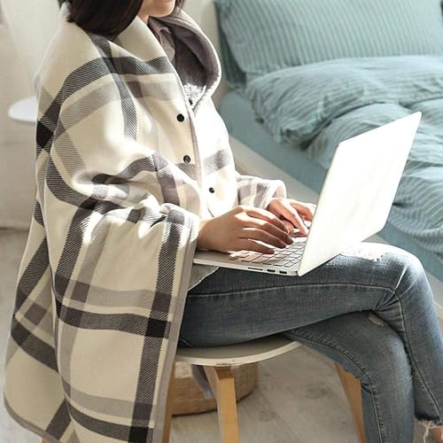 Office Chair Blanket Fleece Wearable Wrap Shawl for Home & Work - Variation A