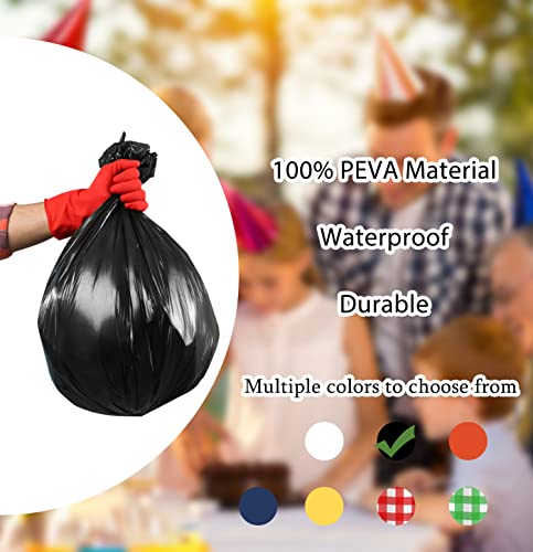 Black Round Plastic Tablecloth 84 Inch Disposable Waterproof Party Cover - 2 Pack