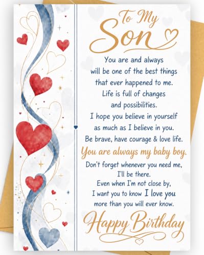 Birthday Card for Son - Happy Birthday Gift from Mom and Dad C Style