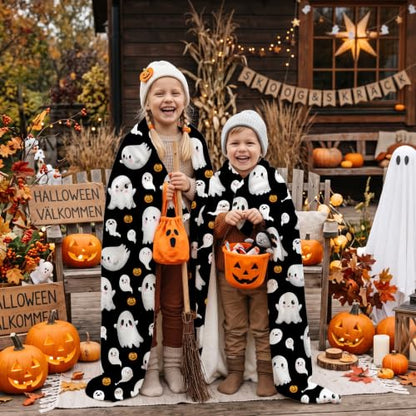 Halloween Throw Blanket A-Ghost 30x40in Ultra-Soft Flannel Cozy Decor