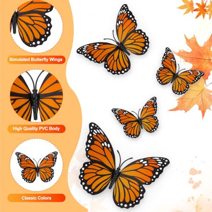 Dia De Los Muertos Monarch Butterfly Wall Decorations - Set of 12