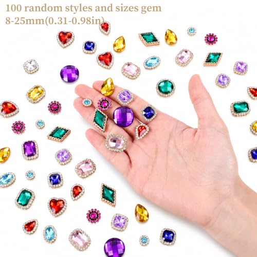 Acrylic Gemstone Cake Topper Set - 100 Assorted Decorative Gems for Birthday & Celebration Cakes