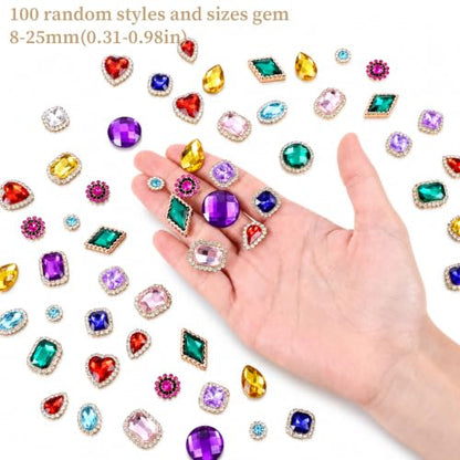 Acrylic Gemstone Cake Topper Set - 100 Assorted Decorative Gems for Birthday & Celebration Cakes