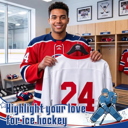 Black Hockey Jersey Hangers - 2 Pack Wall Mount Display Racks for Youth Sports Jerseys
