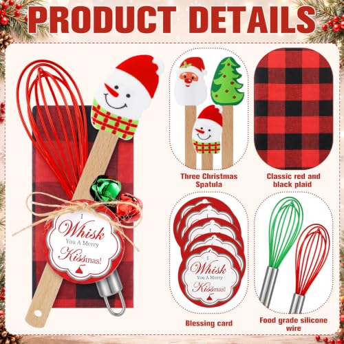 Christmas Spatula Baking Gift Set - Red Green Wood Handles, 18pcs
