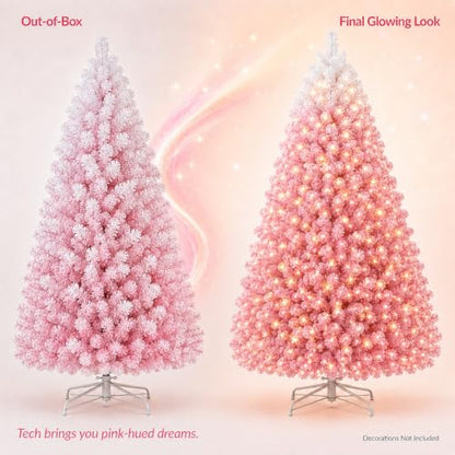 Pink White Gradient 6ft Artificial Christmas Tree with 210 Lights & 750 Tips