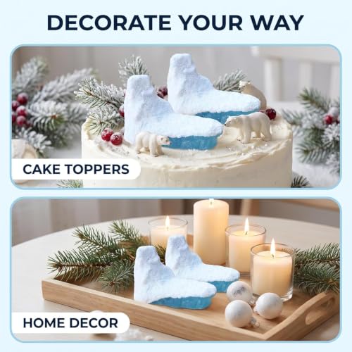 Arctic Iceberg Model with Polar Bear Sculpture Christmas Cake Topper