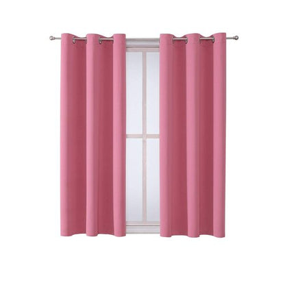 ChrisDowa Grommet Room Darkening Curtains for Bedroom and Living Room - 2 Panels Set Thermal Insulated Blackout Curtains (Pink, 38W x 45L)