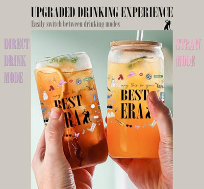 Best Era Glass Tumbler – 16oz Iced Coffee Mug for Taylor Fans, Gift for Music Lovers