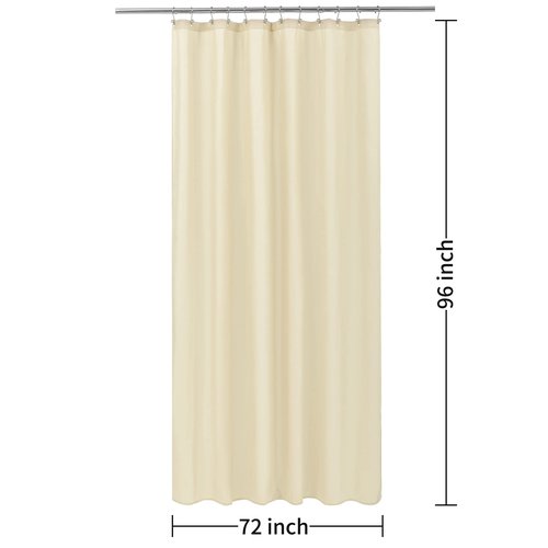 ALYVIA SPRING Extra Long Fabric Shower Curtain Liner Waterproof - 72" x 96", Soft & Lightweight X-Long Shower Curtain with 3 Magnets, Machine Washable - 72x96, Cream