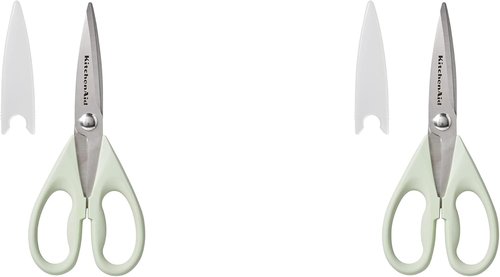 KitchenAid All-Purpose Kitchen Shears - Durable Stainless Steel Scissors with Soft Grip Handle | 8.72 Inch, Pistachio (Pack of 2)