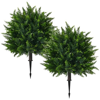 Artificial Topiary Ball Trees - Cedar Foliage, 2 Pack - Variation of THIS listing