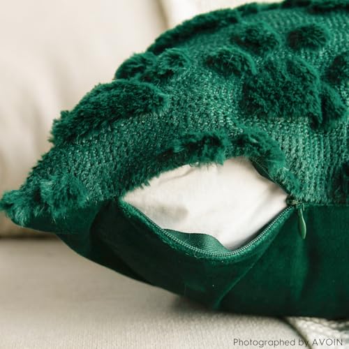 Christmas Pet Dog Paws Throw Pillow Covers 18x18 Inch Set of 2 - Red & Green Faux Fur